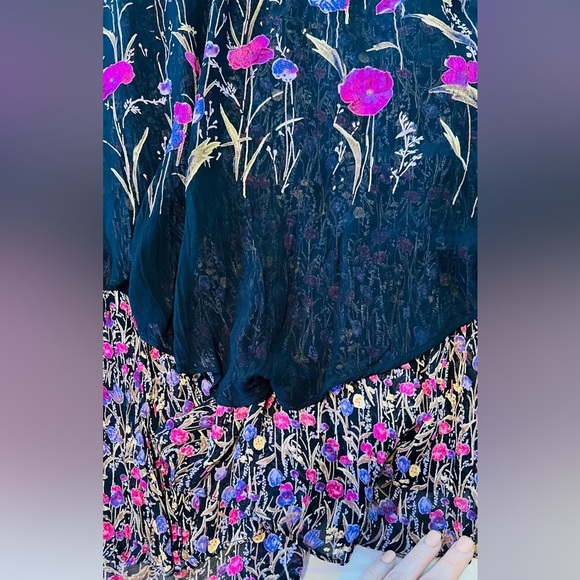Lola P Flowy Black & Floral 2 layer‎ Sleeveless Dress Size 2X - Picture 14 of 14